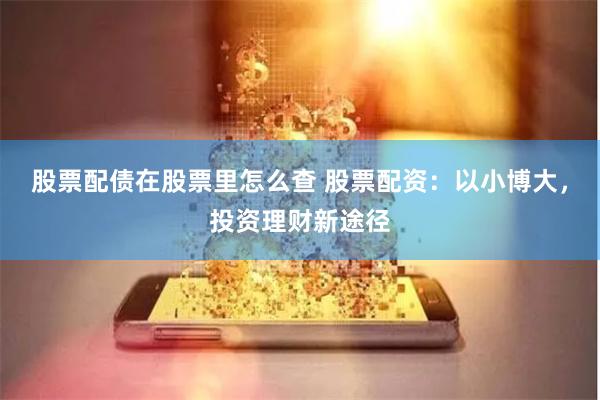 股票配债在股票里怎么查 股票配资：以小博大，投资理财新途径